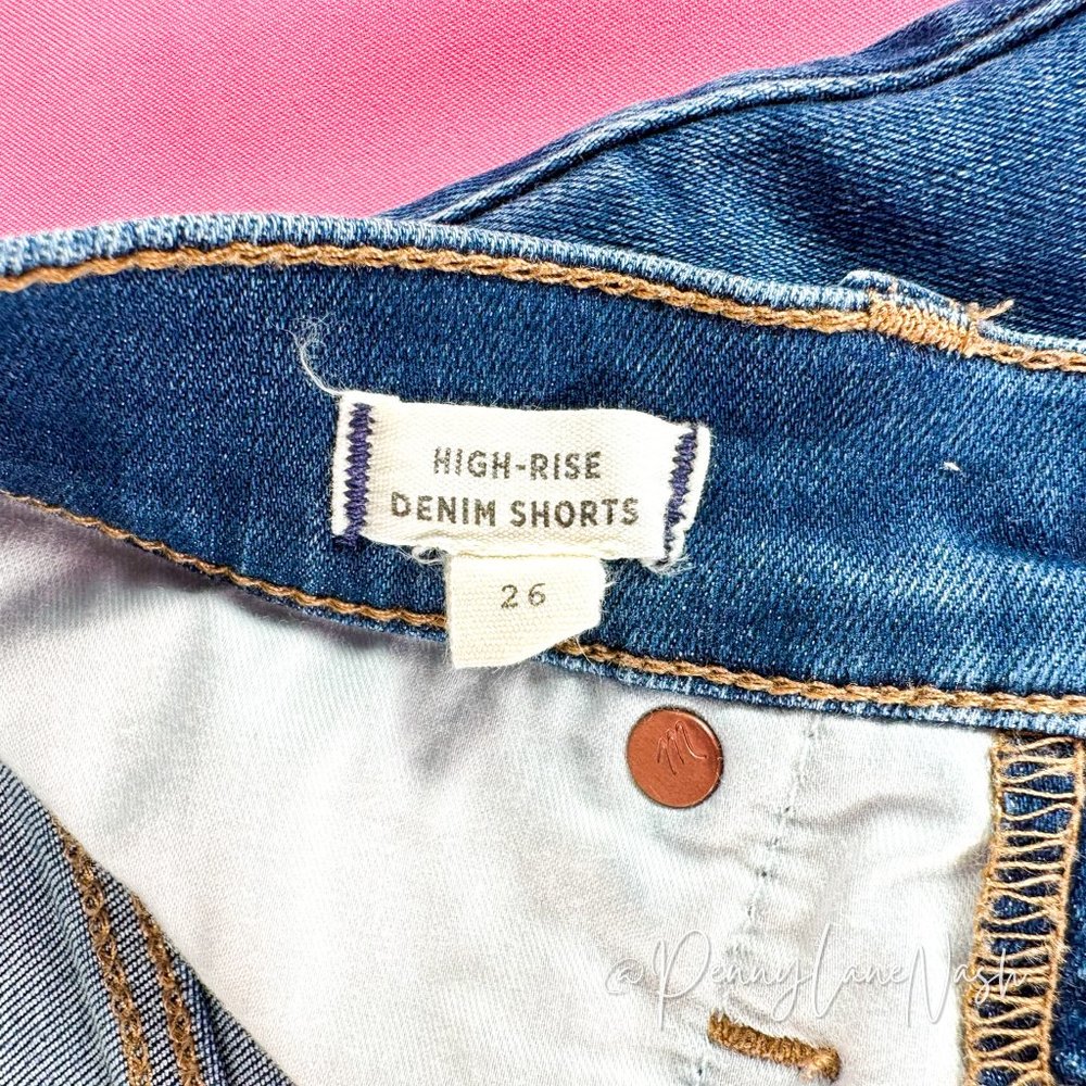 Madewell High Rise Cuffed Denim Cut Off Shorts - Picture 5 of 9